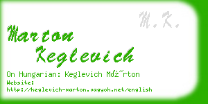 marton keglevich business card